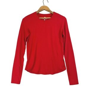 Segments Womens Red 100% Merino Wool Long Sleeve Base Layer Top 5840100 XS